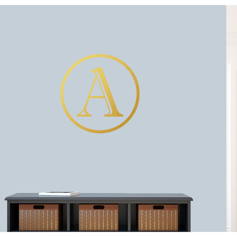 Adhésif décoratif personnalisable à monogramme Contemporary, Or