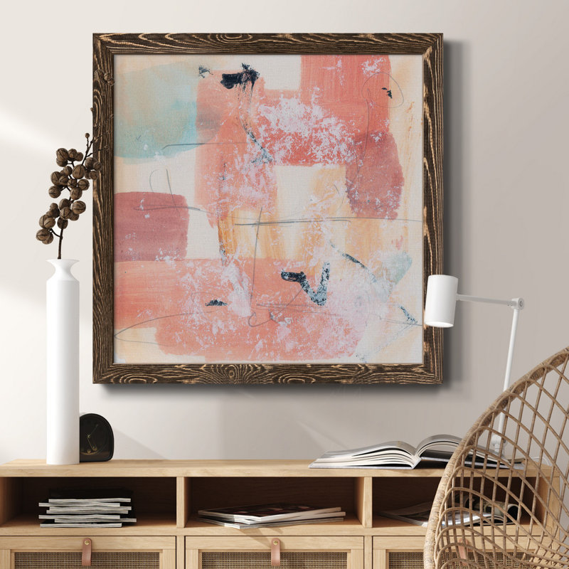 Warm Warm Under II - Toile encadrée de qualité supérieure - prête à être accrochée, H 17 po x l 17 po x P 1,5 po, Noyer
