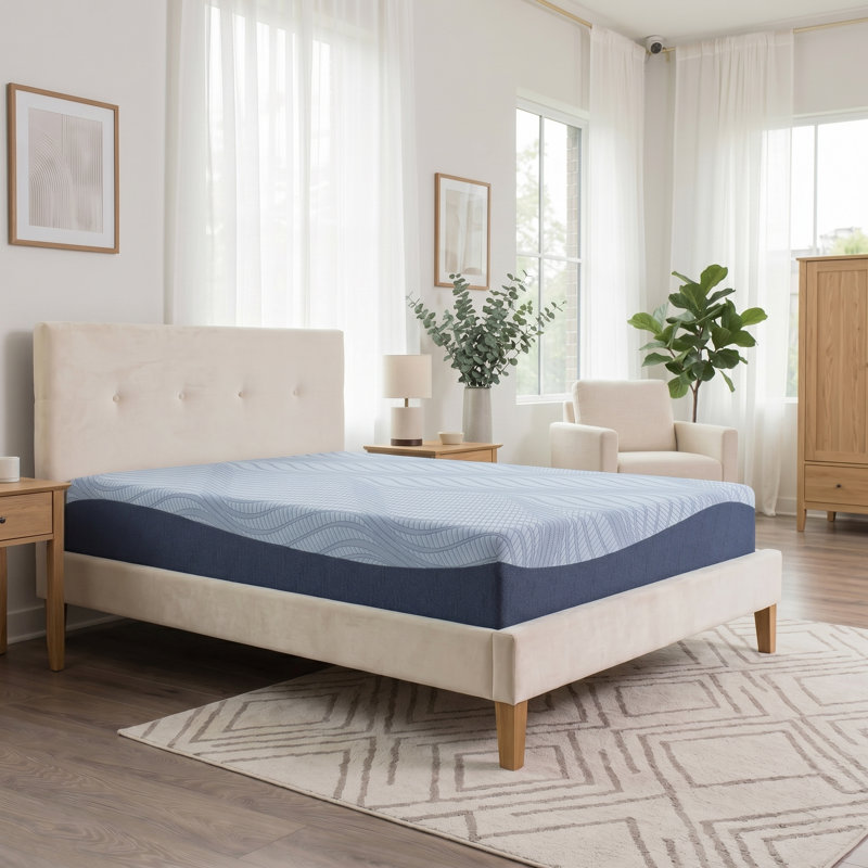  Serena Memory Foam Mattress, Full / Double, 12", Blue