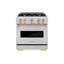 ZLINE Autograph Edition 30" Classic Gas Range w/ 4 Burners & Polished Gold Accents-557650129