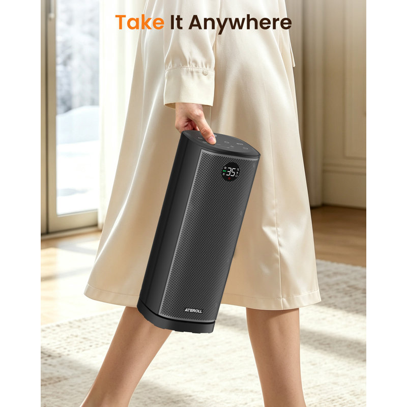 PTC Electric Space Heater with Remote & Touch Control, ECO Mode with timer, Overheat & Tip-Over Protection for Home Office