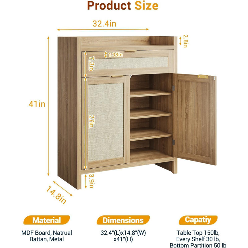 20 Pair Shoe Storage Cabinet