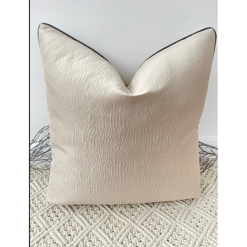 Abstract Cream Square Cushion Cover