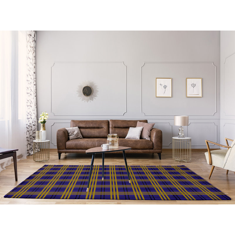 Tapis à carreaux mauve, Rectangle 9 pi x 12 pi