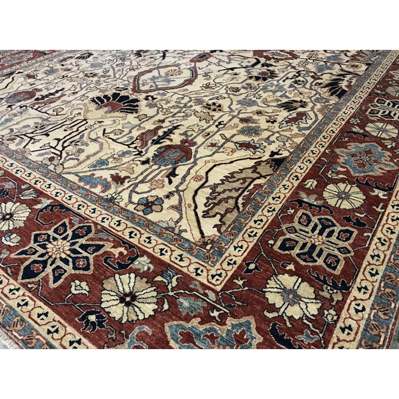 Hand-Knotted High-Quality Beige Area Rug