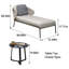 Chaise longue d'extérieur durable en tissu avec table