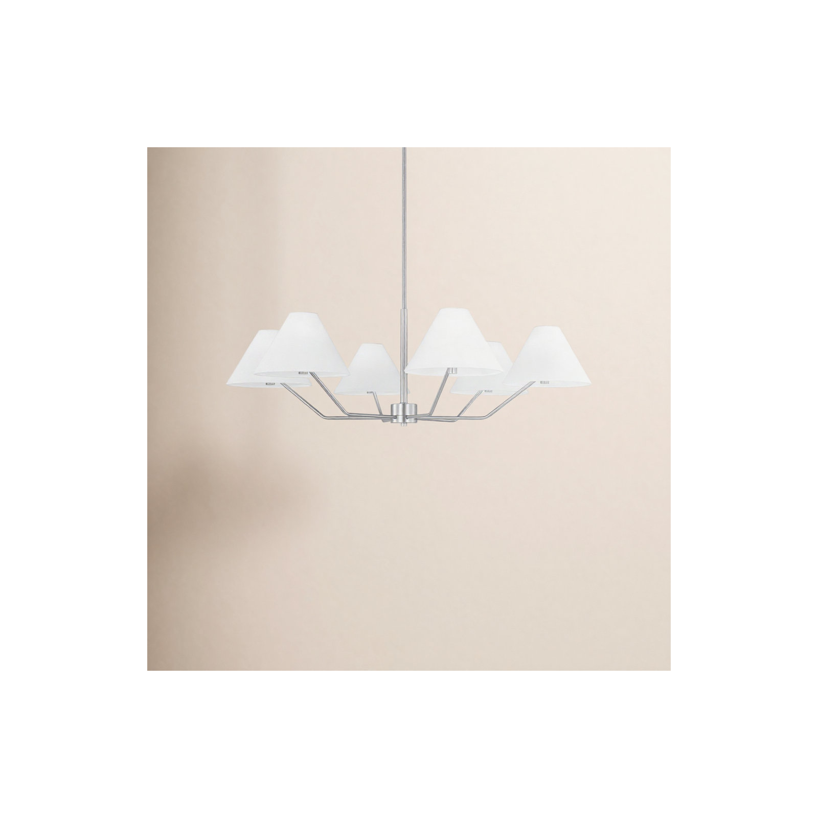 Reggie 6-Light Large Chandelier, Brushed Steel