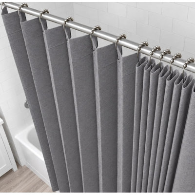 Accordion Foldable Magnetic Shower Curtain, Retractable Waterproof Bathroom Shower Curtain for Hotel & Home Bath Decor