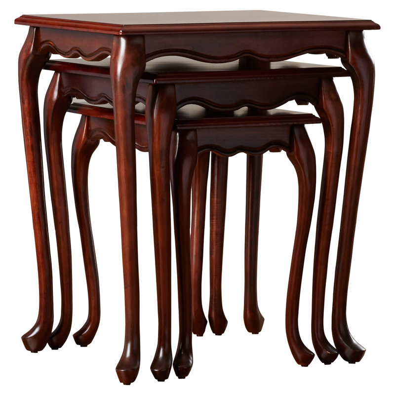 Aniyiah Solid Wood Top Nesting Tables, Plantation Cherry