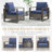 Drazen 5 - Person Patio Furniture Set With Fire Pit Table, All-Weather Wicker Outdoor Conversation Set With Chair And Thick Cushions-1830342700-1830342706