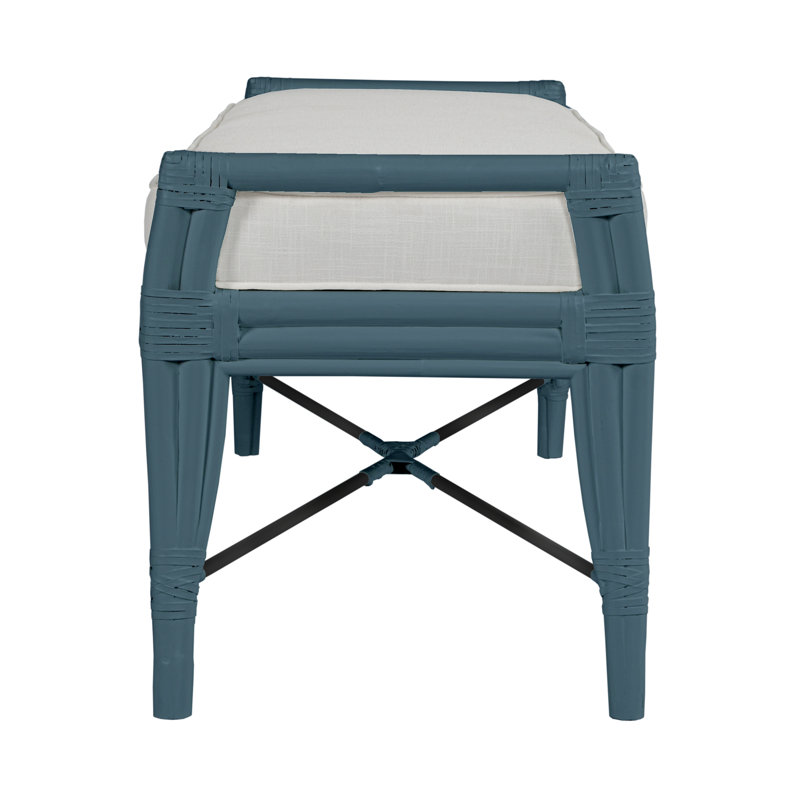 Malacca Upholstered Bench, Regatta Blue