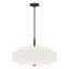Flaire 5-Light Dimmable Steel Drum Chandelier with Linen Blend Shade-1875421391-1875421377