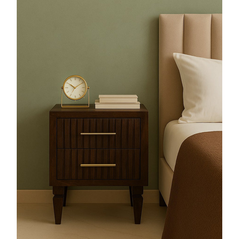 45cm W Solid Wood Bedside Table