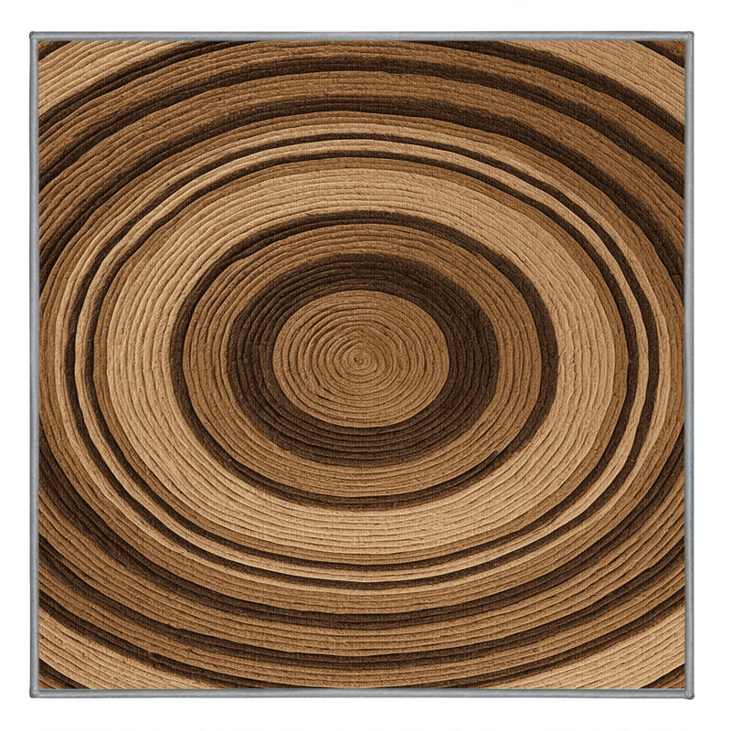Tapis brun lavable à la machine, Carré 6 pi
