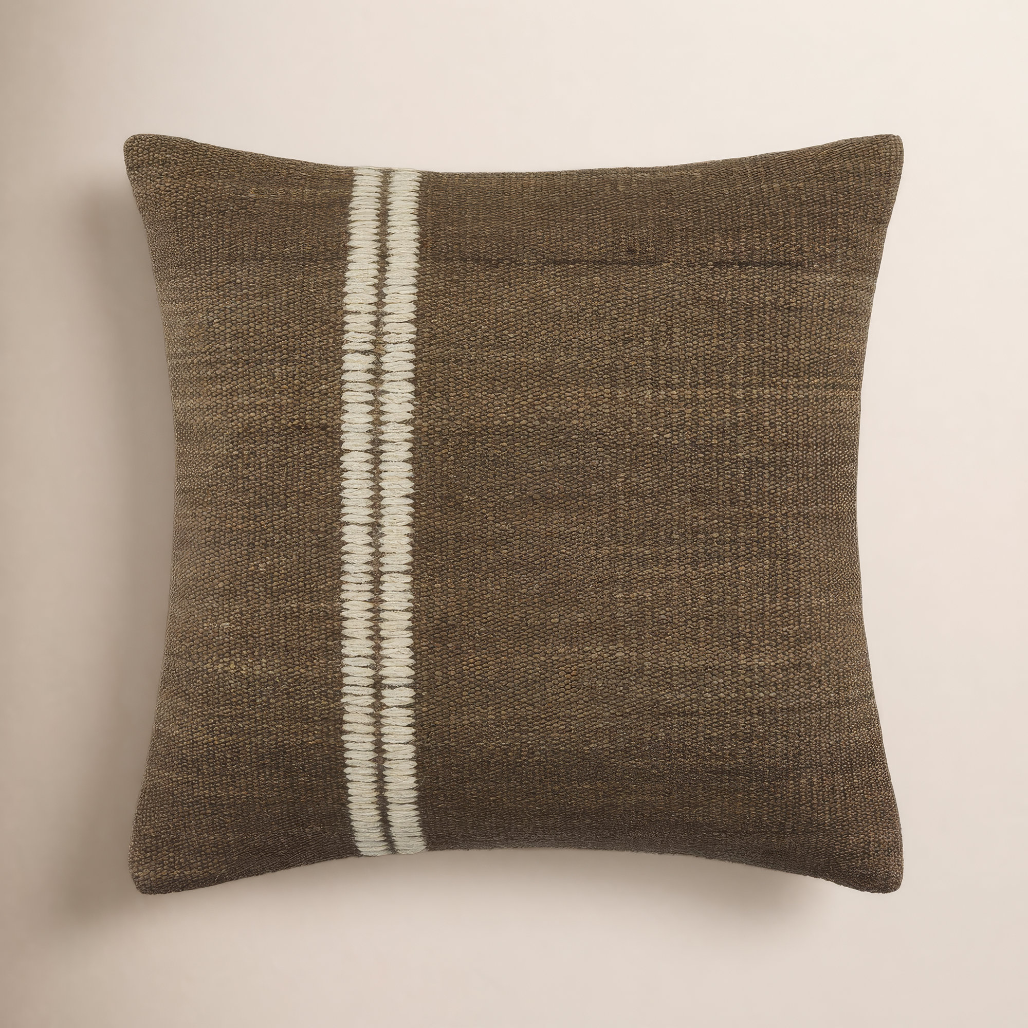Jundah Accent Pillow, Polyester, Dark Brown, Square 22"