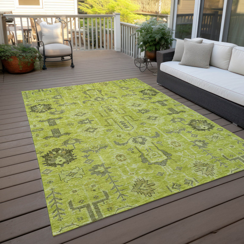Tapis intérieur / extérieur Killingly avec envers antidérapant, Rectangle de 10 pi x 14 pi