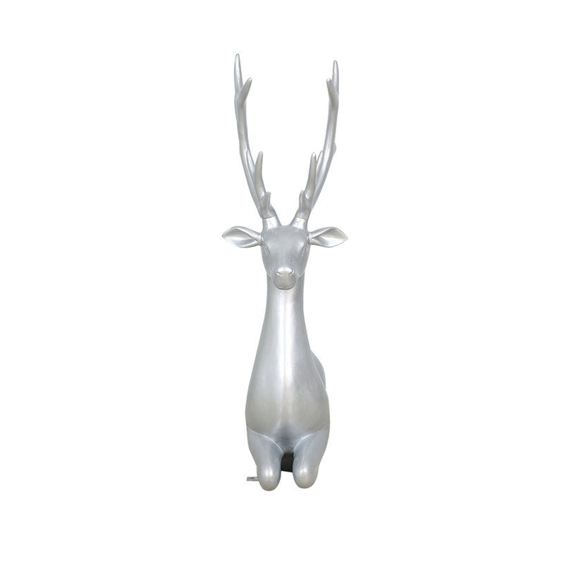 Statues de cerfs assis [Argent]