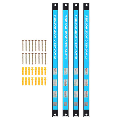 4-Pack 12" Magnetic Tool Holder Strips - Heavy-Duty Workshop Organizers