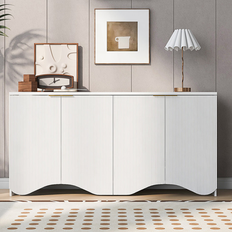 Armoire moderne à quatre portes avec rayures verticales modernes