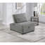 Fauteuil convertible transitionnel en velours côtelé avec siège et coussin couleur fumée, passepoil large