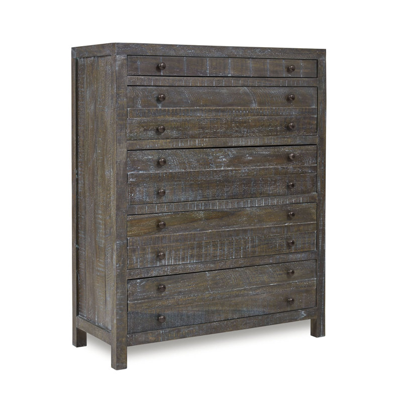 Commode 5 tiroirs Guilbert, Brun
