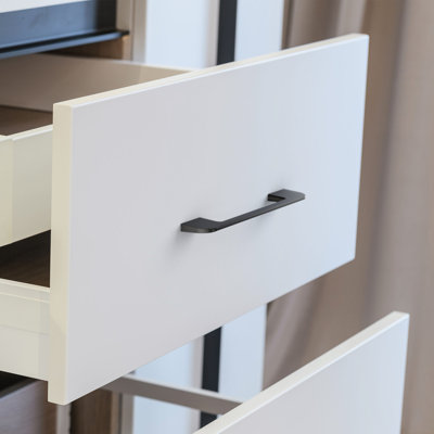 CEME Lot de 10 poignées de meubles noires mates, entraxe 6,28 pouces, barres carrées en aluminium