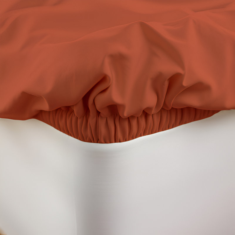 Super Soft Microfiber Deep Pocket Fitted Sheet, Rust, Kingsize (5')
