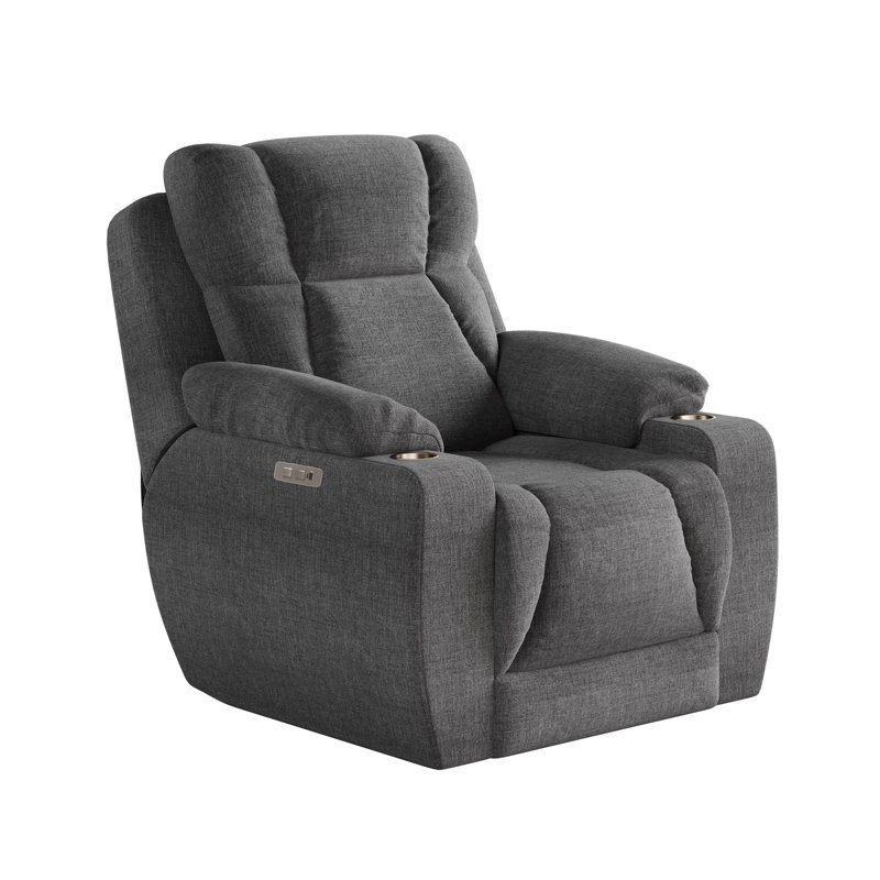 Fauteuil inclinable près du mur pour homme, Microfibre, Gris foncé