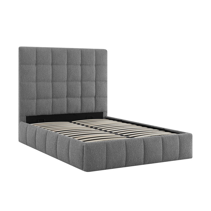 Upholstered Ottoman Storage Bed, Kingsize (5'), Grey