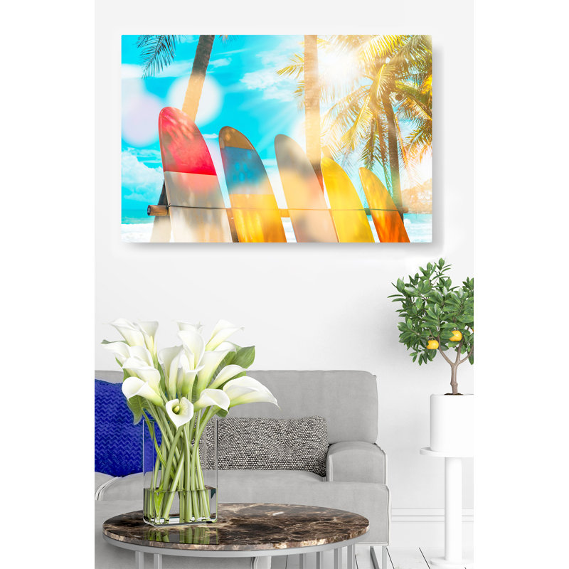 Mccutchen, planches de surf Summer Glow - impression sur toile tendue, H 16 po x l 24 po x 1,5 po