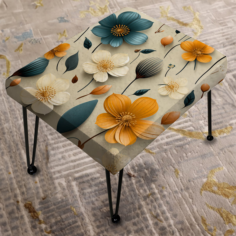 Repose-pieds Mod Floral Nostalgia - Mid-Century
