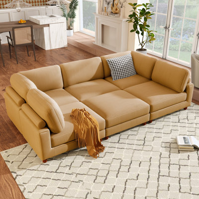 Canapé modulaire en L avec repose-pieds Rozana