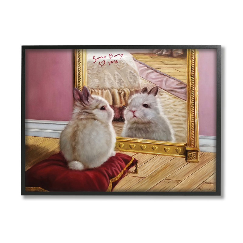 «Some Bunny Loves You», impression sur toile, H 30 po x l 24 po x 1,5 po, Giclée encadrée noir minuit