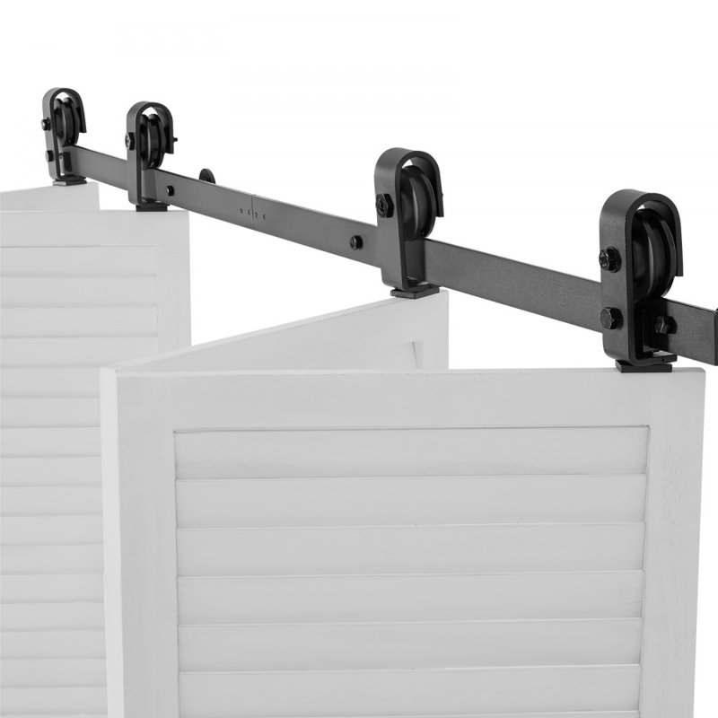 Ensemble de rail de porte de grange coulissante bi-pliable pour quatre portes, 64"
