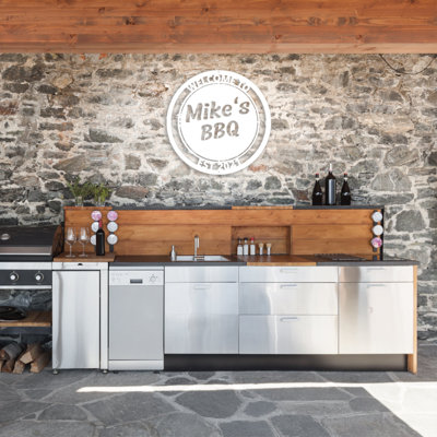 Art mural en métal personnalisé - panneau de nom extérieur personnalisé - décor de patio arrière-cour - décoration murale rustique en métal de ferme - décoration de jardin extérieur - décoration de maison personnalisée moderne - cadeau de pend