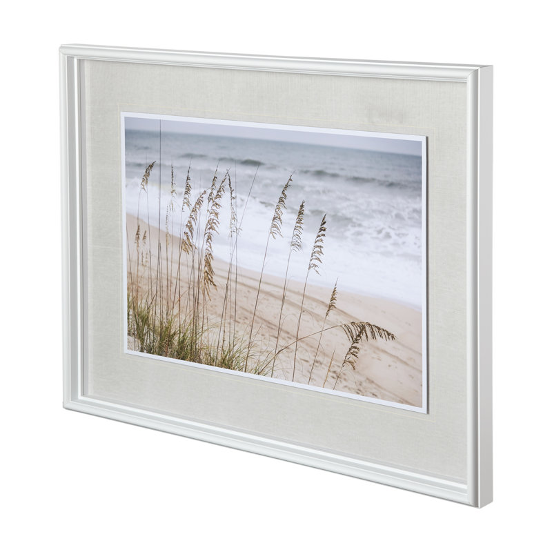 «Silver Seagrass» par Marlana Semenza a, reproduction d'art encadrée à la main avec passe-partout texturé