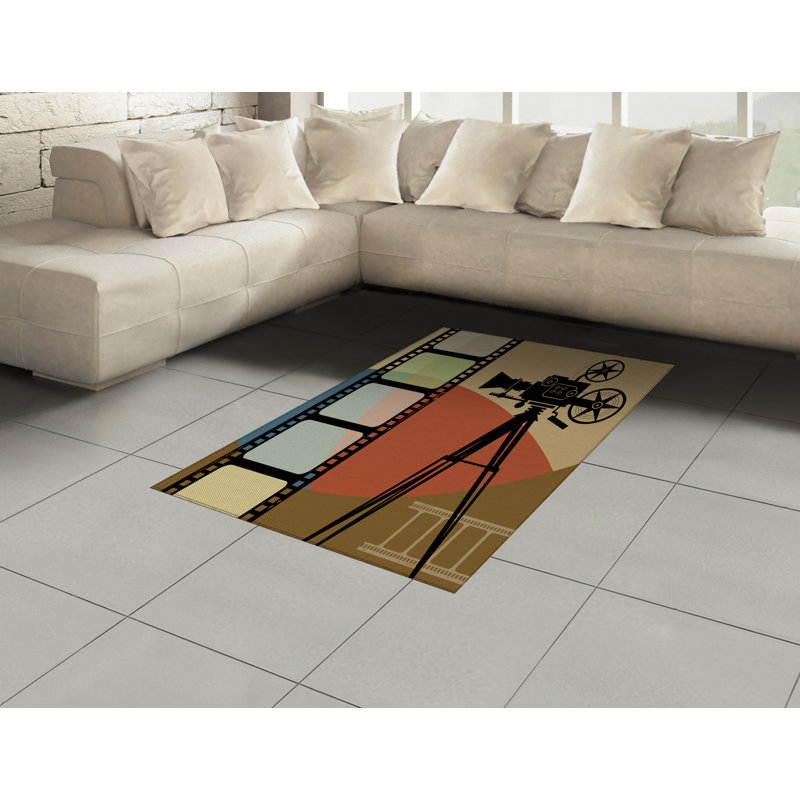 Movie Theater High Density Long Fiber Poly Threads Decorative Area Rug Carpet, Rectangle 4' x 5'8"