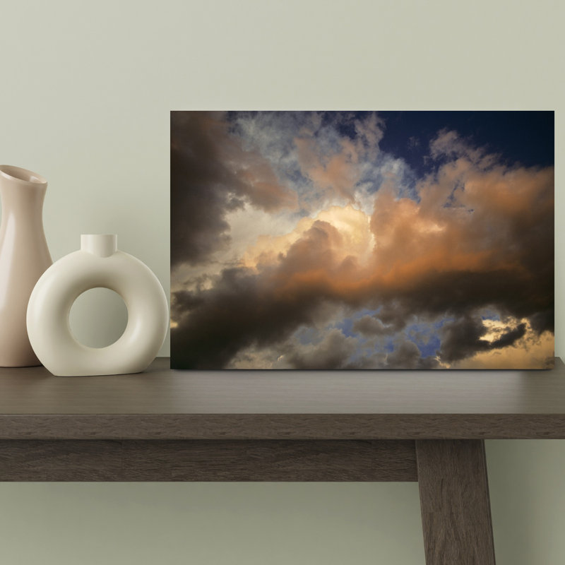 SUNLIGHT COMING THROUGH ROLLING DARK STORM CLOUDS by R. Downs - Wrapped Canvas Print, 45.72 cm H x 30.48 cm W