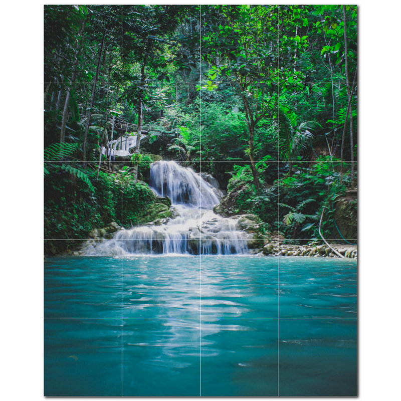 Murale en céramique satinée 8 "x 8" Waterfalls Photo