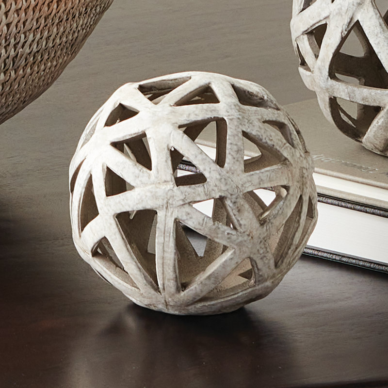 ALICIA METAL ORB, 5" H x 5" W x 5" D, Blue
