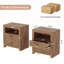 Table de chevet 2 tiroirs, grande table de chevet en bois-131249652-131249654