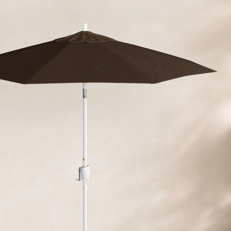 Parasol de marché 7,5', Sunbrella®, Blanc, Toile Sunbrella® brun baie