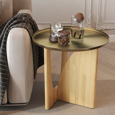 Table de bout ronde en bois