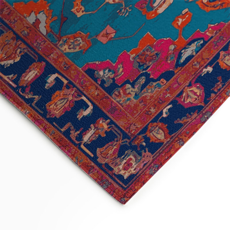 Tapis rouge intérieur et extérieur Tabriz, Rectangle 5 pi x 7 pi