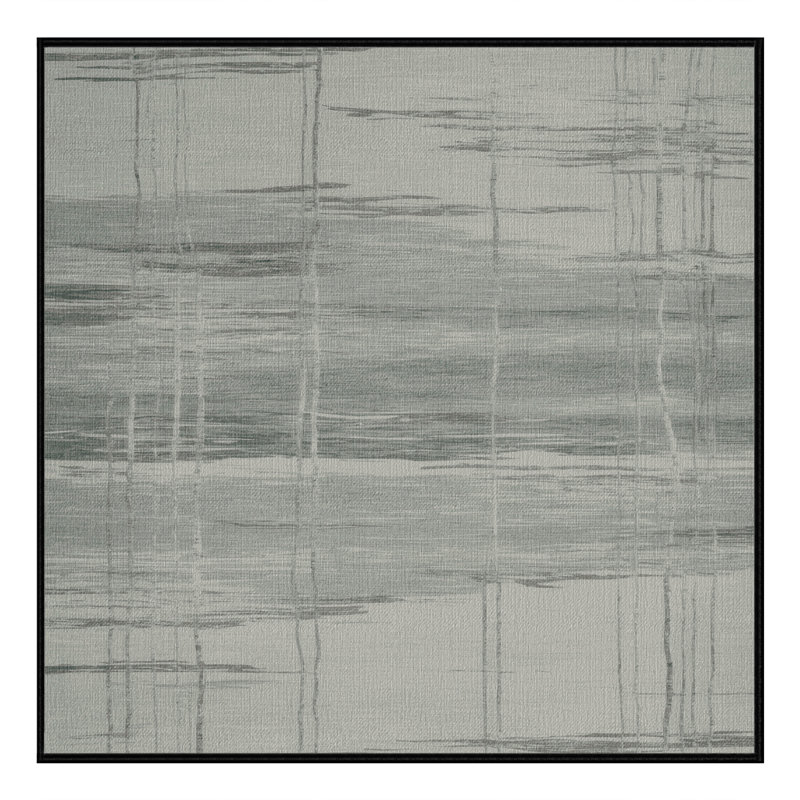 Tapis abstrait gris lavable à la machine, Carré 7 pi