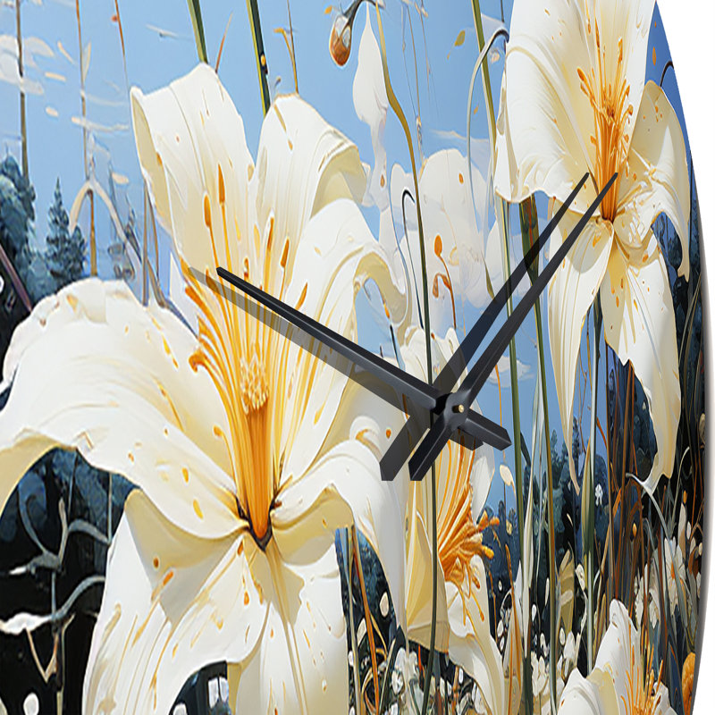 Cyinthia - Horloge murale florale, Petit