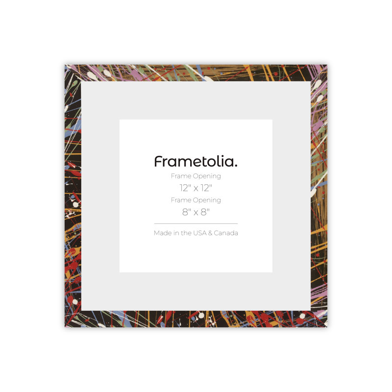 Cadre mural Frametolia Metro Fade Splash, 12 po x 12 po, 8 po x 8 po, Noir / or / bleu / rouge / blanc