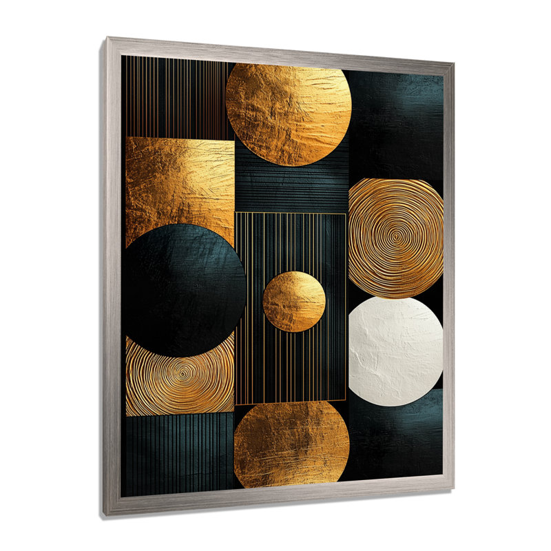 Frederick - Abstract Canvas Prints, 44" H x 34" W, Picture Framed, Silver