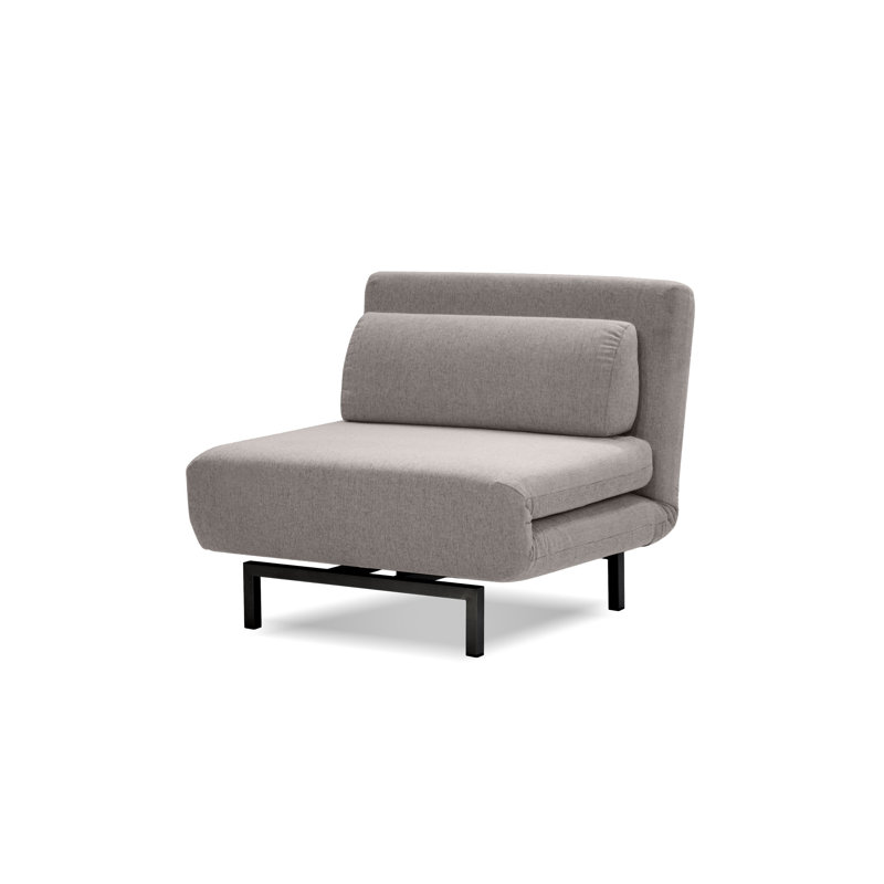 Fauteuil-lit pivotant rembourré Iso, Gris, Noir