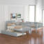 Lit superposé avec lit gigogne et rangement-381844987